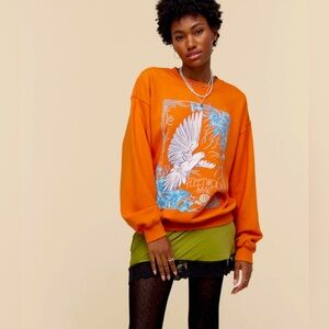Daydreamer Orange Graphic Sweater